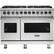 Front. Viking - 5-Series Dual Fuel Self-Clean 48"W Sealed Burner Range - Frost White.