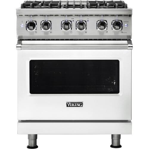 Viking - Professional 5 Series 4.7 Cu. Ft. Freestanding Dual Fuel True Convection Range with Self-Cleaning - Frost White