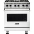 Viking - 5-Series 4.7 Cu. Ft. Self-Cleaning Freestanding Dual Fuel Convection Range - Frost White