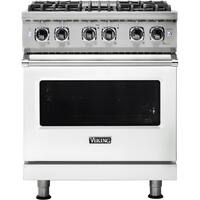 Viking - Professional 5 Series 4.7 Cu. Ft. Freestanding Dual Fuel True Convection Range with Self-Cleaning - Frost White - Front_Zoom