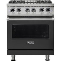 Viking - Professional 5 Series 4.7 Cu. Ft. Freestanding Dual Fuel LP Gas True Convection Range with Self-Cleaning - Cast black - Front_Zoom