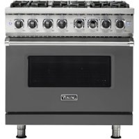 Viking - Professional 5 Series 5.6 Cu. Ft. Freestanding Dual Fuel LP Gas True Convection Range with Self-Cleaning - Damascus gray - Front_Zoom