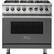 Front. Viking - 5-Series 5.6 Cu. Ft. Self-Cleaning Freestanding Dual Fuel Convection Range - Damascus Gray.