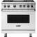 Front. Viking - 5-Series 5.6 Cu. Ft. Self-Cleaning Freestanding Dual Fuel Convection Range - Frost White.