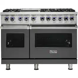 Viking - 48"W 7-Series Dual Fuel Self-Clean Range-6 Burners + Griddle - Damascus Gray