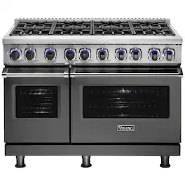 Viking - 48"W 7-Series Dual Fuel Self-Clean Range-8 Burners - Damascus Gray