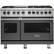 Front. Viking - 5-Series Dual Fuel Self-Clean 48"W Sealed Burner Range - Damascus Gray.