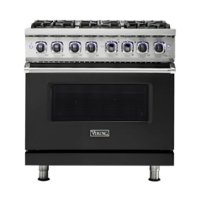 Viking - Professional 7 Series 5.6 Cu. Ft. Freestanding Dual Fuel True Convection Range with Self-Cleaning - Cast black - Front_Zoom