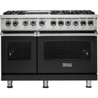 Viking - Professional 5 Series 7.3 Cu. Ft. Freestanding Double Oven Dual Fuel LP Gas True Convection Range with Self-Cleaning - Cast black - Front_Zoom