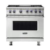 Viking - Professional 7 Series 5.6 Cu. Ft. Freestanding Dual Fuel True Convection Range with Self-Cleaning - Frost White - Front_Zoom