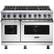 Front. Viking - 48"W 7-Series Dual Fuel Self-Clean Range-8 Burners-LP - Frost White.