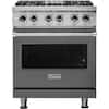 Front. Viking - 5-Series 4.7 Cu. Ft. Self-Cleaning Freestanding Dual Fuel Convection Range - Damascus Gray.