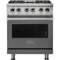 Viking - Professional 5 Series 4.7 Cu. Ft. Freestanding Dual Fuel True Convection Range with Self-Cleaning - Damascus gray - Front_Zoom