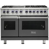 Viking - Professional 7 Series 7.3 Cu. Ft. Freestanding Double Oven Dual Fuel LP Gas Convection Range with Self-Cleaning - Damascus gray - Front_Zoom