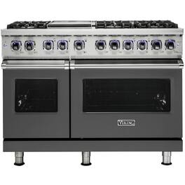 Viking - 48"W 7-Series Dual Fuel Self-Clean Range-6 Burners + Griddle - LP - Damascus Gray