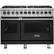 Front. Viking - 5-Series Dual Fuel Self-Clean 48"W Sealed Burner Range - Cast Black.