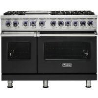 Viking - Professional 7 Series 7.3 Cu. Ft. Freestanding Double Oven Dual Fuel LP Gas Convection Range with Self-Cleaning - Cast black - Front_Zoom