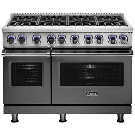 Viking - 48"W 7-Series Dual Fuel Self-Clean Range-8 Burners-LP - Damascus Gray