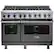 Front. Viking - 48"W 7-Series Dual Fuel Self-Clean Range-8 Burners-LP - Damascus Gray.