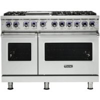 Viking - 48"W 7-Series Dual Fuel Self-Clean Range-6 Burners + Griddle - Frost White - Front_Zoom