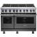 Front. Viking - 48"W 7-Series Dual Fuel Self-Clean Range-8 Burners - Cast Black.