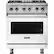 Front. Viking - 5-Series 4.7 Cu. Ft. Self-Cleaning Freestanding Dual Fuel Convection Range - Frost White.