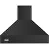 Front. Viking - Professional 5 Series 48" Externally Vented Range Hood - Cast Black.