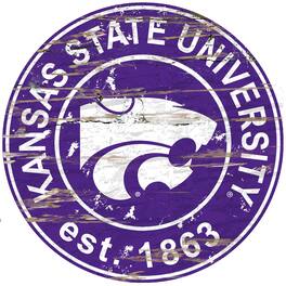 Fan Creations - Kansas State Wildcats 23.5" Distressed Round Sign - Multicolor