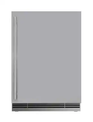 Front. U-Line - U-Line 24"W. 51 Cu.Ft. Built-In Stainless Steel Compact Refrigerator - Stainless Steel.