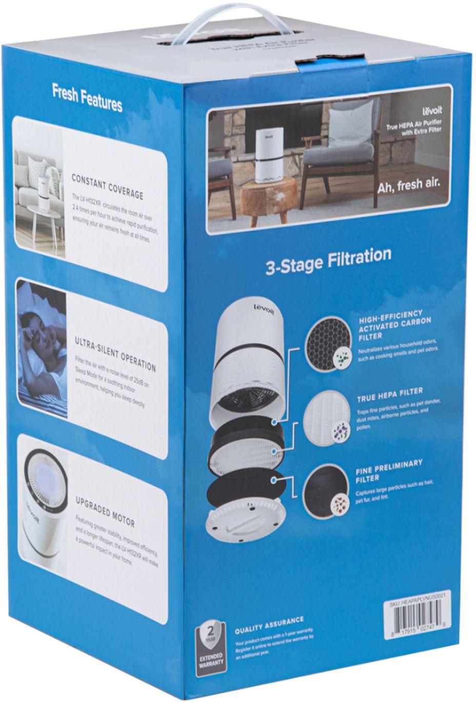 Levoit LV-H132 / LV-H132XR  Premium Grade HEPA and Active Carbon  Air Purifier Filter