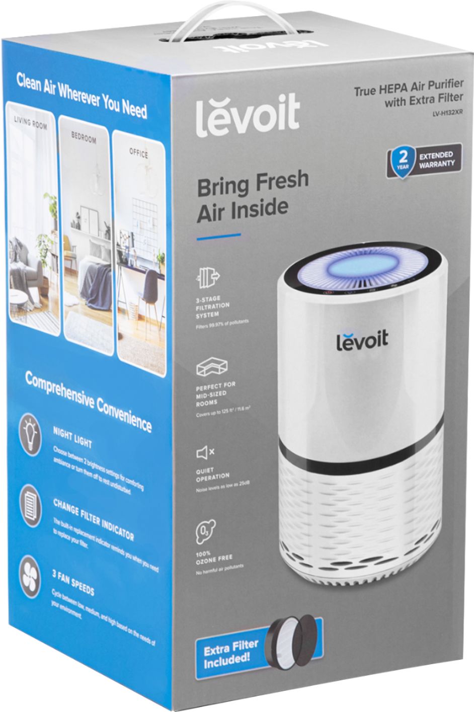LEVOIT LV-132-RF 1pack Air Purifier Filter 1 Count (Pack of 1),Black