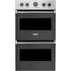 Front. Viking - Professional 5 Series 30" Built-In Double Electric Convection Wall Oven - Damascus Gray.