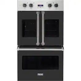 Viking - Professional 7 Series 30" Built-In Double Electric Convection Wall Oven - Cast Black