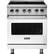 Front. Viking - Professional 5 Series 4.7 Cu. Ft. Freestanding Electric Induction True Convection Range with Self-Cleaning - Frost white.