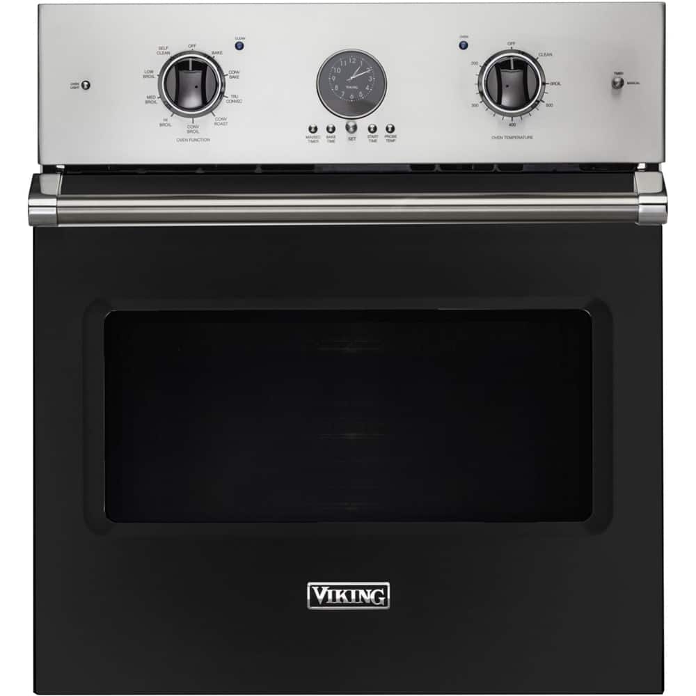 Front. Viking - Professional 5 Series 27" Built-In Single Electric Convection Oven - Cast Black.