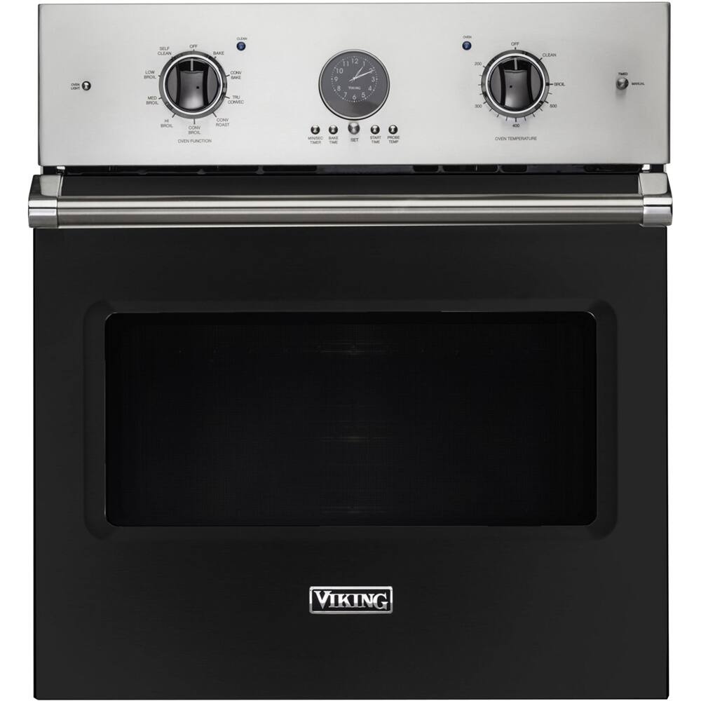 Front. Viking - Professional 5 Series 27" Built-In Single Electric Convection Oven - Cast Black.