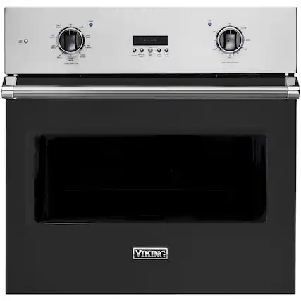 Front. Viking - Professional 5 Series 30" Built-In Single Electric Convection Oven - Cast Black.