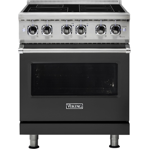Viking - Professional 5 Series 4.7 Cu. Ft. Freestanding Electric Induction True Convection Range with Self-Cleaning - Cast Black