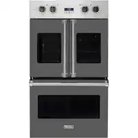 Viking - Professional 7 Series 30" Built-In Double Electric Convection Wall Oven - Damascus Gray - Front_Zoom