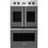 Front. Viking - Professional 7 Series 30" Built-In Double Electric Convection Wall Oven - Damascus Gray.