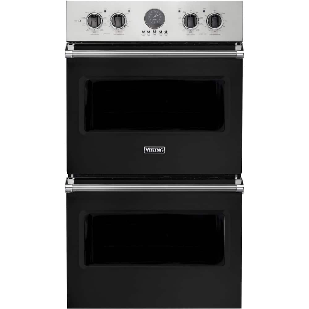 Viking - Professional 5 Series 30" Built-In Double Electric Convection Wall Oven - Cast Black - Front_Zoom