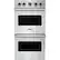 Front. Viking - Professional 5 Series 27" Built-In Double Electric Convection Wall Oven - Frost White.