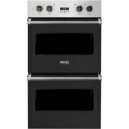 Front. Viking - Professional 5 Series 30" Built-In Double Electric Convection Wall Oven - Cast Black.