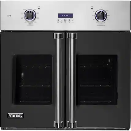 Front. Viking - Professional 7 Series 30" Built-In Single Electric Convection Oven - Cast Black.