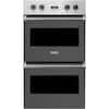 Front. Viking - Professional 5 Series 30" Built-In Double Electric Convection Wall Oven - Damascus Gray.