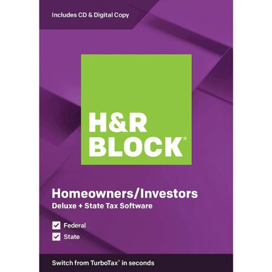Front Zoom. H&R Block - Deluxe + State Tax Software - Mac|Windows.