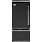 Viking - Professional 5 Series Quiet Cool 20.4 Cu. Ft. Bottom-Freezer Built-In Refrigerator - Cast Black - Front_Standard