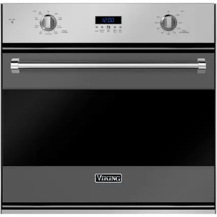 Front. Viking - 3 Series 30" Built-In Single Electric Convection Oven - Damascus Gray.