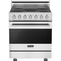 Viking - 3 Series 4.7 Cu. Ft. Freestanding Electric True Convection Range with Self-Cleaning - Frost White - Front_Zoom