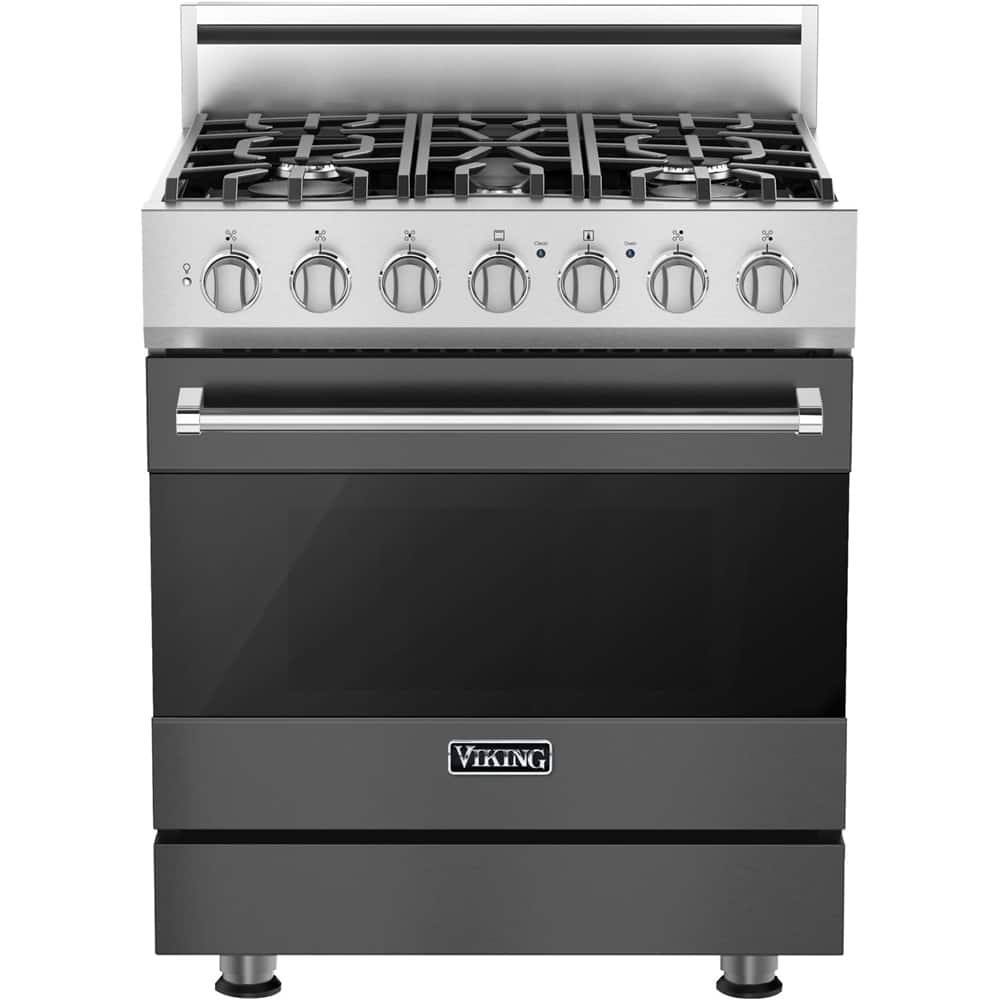 Front. Viking - 3 Series Freestanding Gas 30" Range - Damascus Gray.